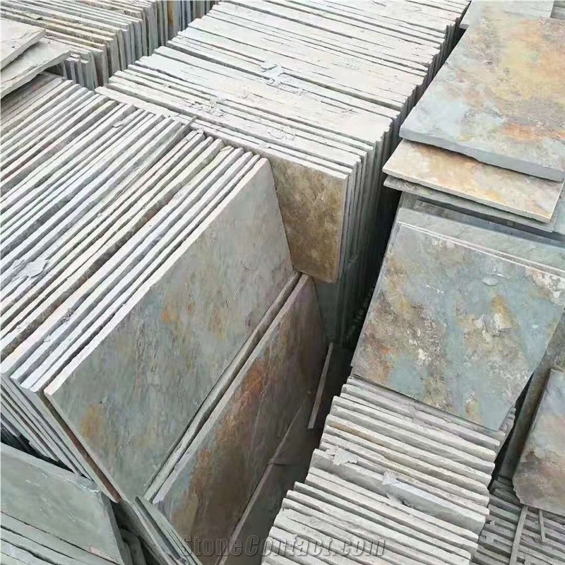 Green Rusty Slab Tiles Flooring Stone Wall Tile