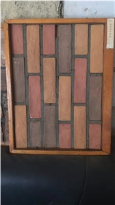 Mixed Color Black and Red Artificial Brick Stone