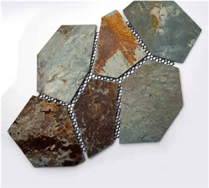 Multicolor Rust Slate Irregular Paving Stone Flagstone