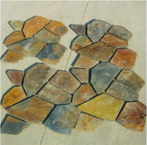 Multicolor Rust Slate Irregular Paving Stone Flagstone