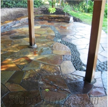 Multicolor Rust Slate Irregular Paving Stone Flagstone