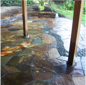 Multicolor Rust Slate Irregular Paving Stone Flagstone