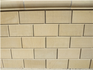 Yellow Sandstone Bush-Hammered Building Stone