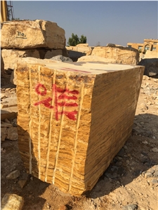 Golden Travertine Yellow Blocks from Jordan