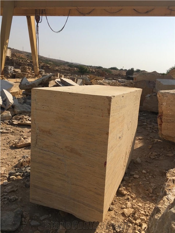 Golden Travertine Yellow Blocks from Jordan