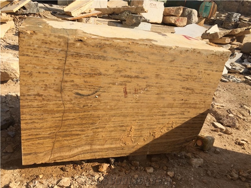 Golden Travertine Yellow Blocks from Jordan