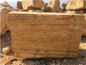 Golden Travertine Yellow Blocks from Jordan