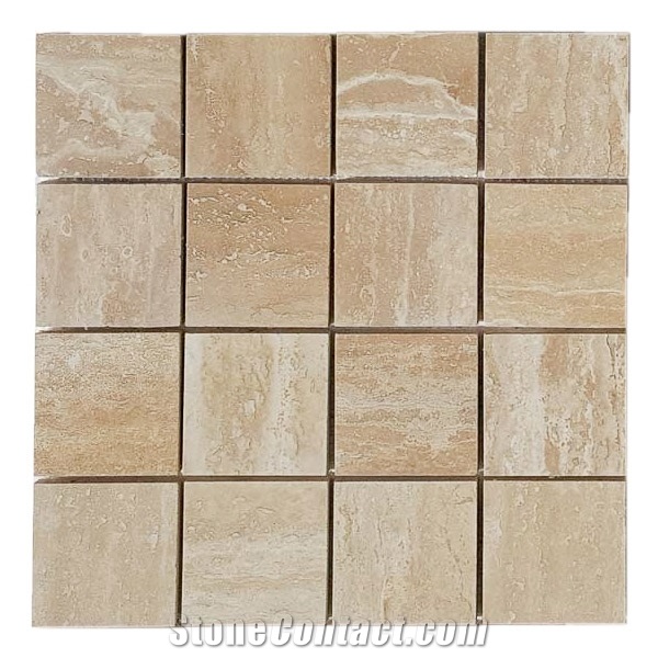 Classic Travertine Vein Cut Mosaic Tile