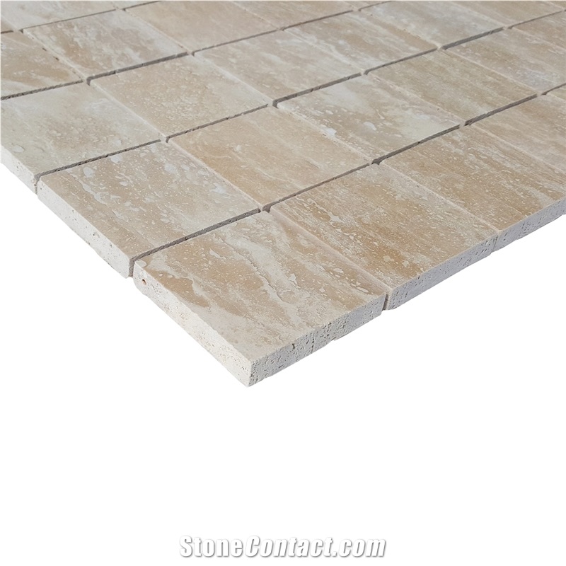 Classic Travertine Vein Cut Mosaic Tile