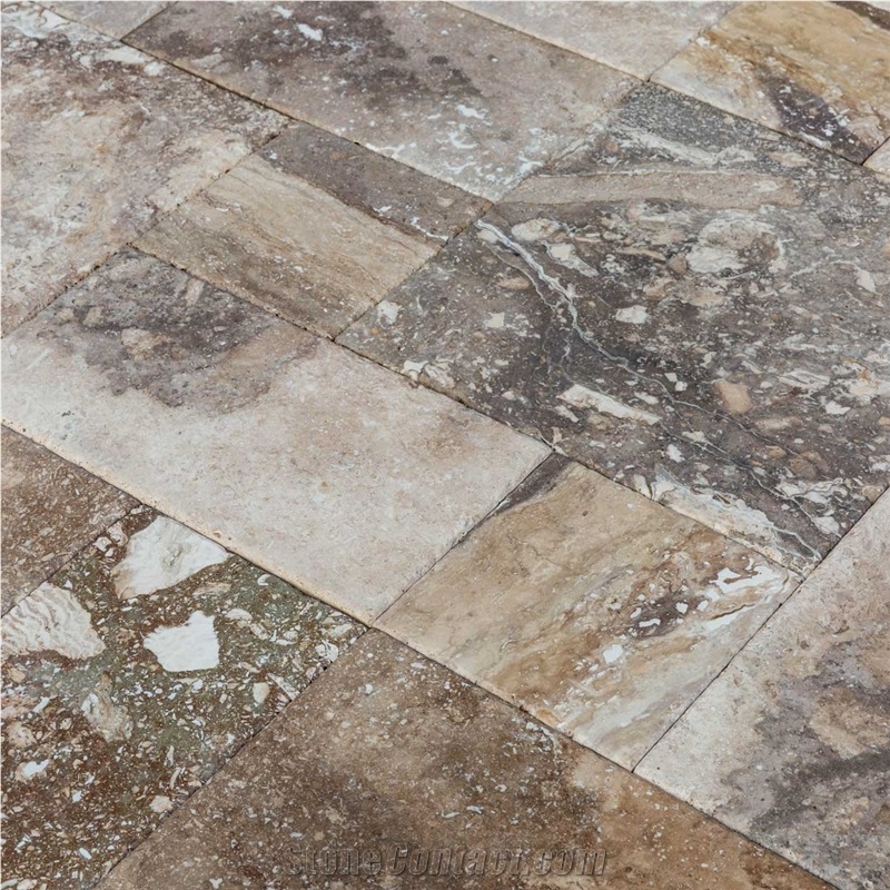 Conglomerate Antique Pattern Travertine Tile
