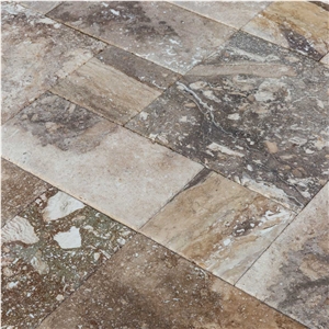 Conglomerate Antique Pattern Travertine Tile