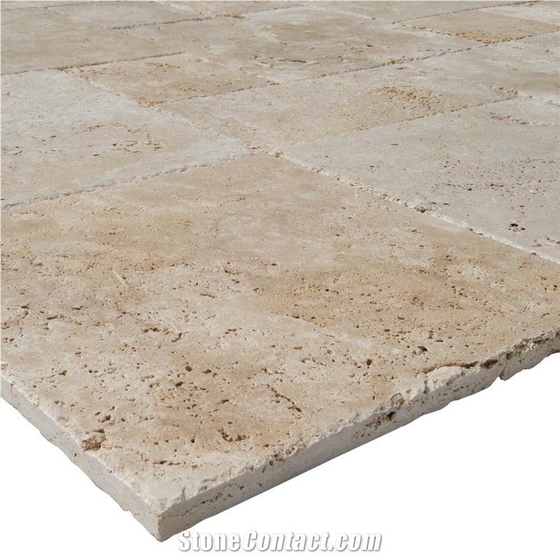 Denizli Beige Antique Pattern Travertine Unfilled