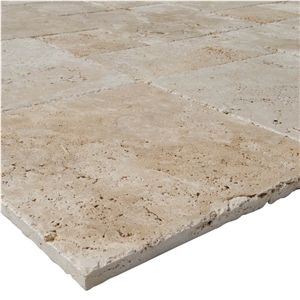 Denizli Beige Antique Pattern Travertine Unfilled