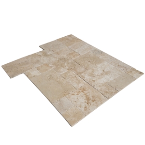 Denizli Beige Antique Pattern Travertine Unfilled