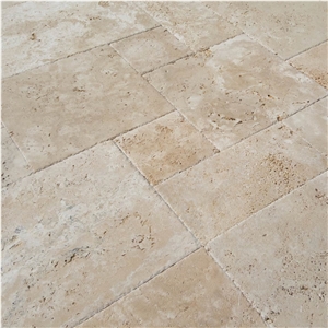 Denizli Beige Antique Pattern Travertine Unfilled