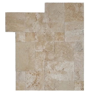 Denizli Beige Antique Pattern Travertine Unfilled