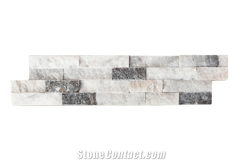 Harbor Gray Marble Stacked Stone Ledger Panel