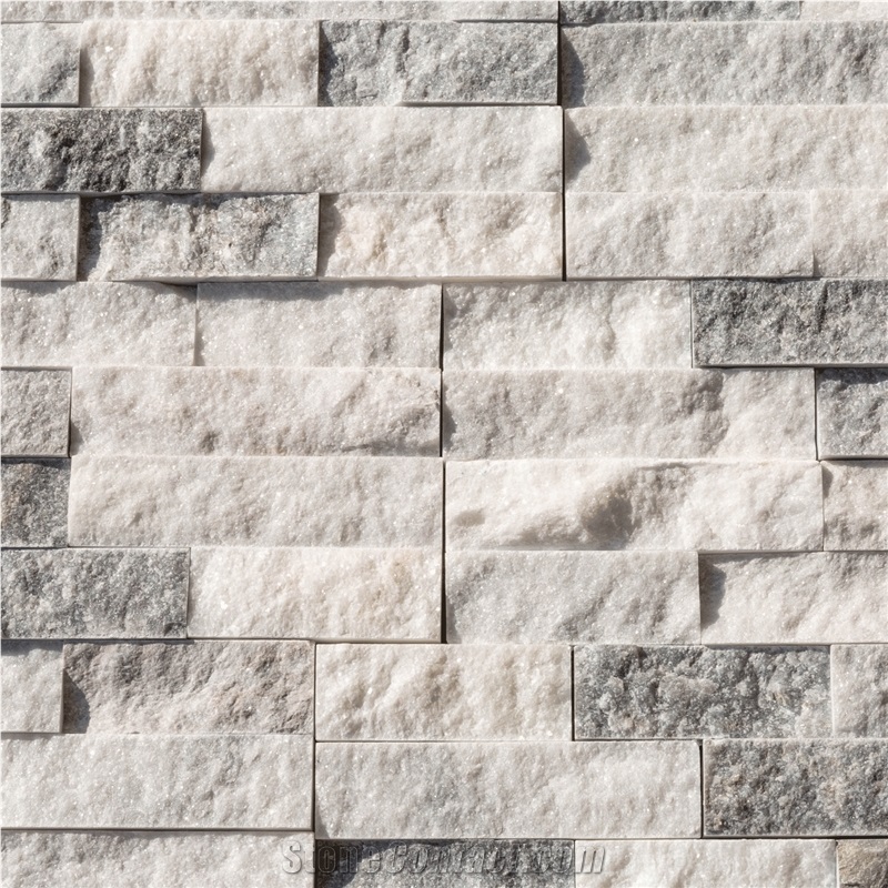Harbor Gray Marble Stacked Stone Ledger Panel