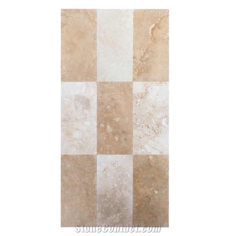 Lidia Antique Travertine Tile Polished and Filled