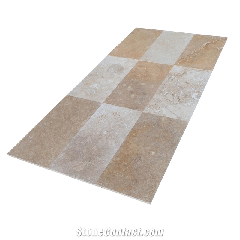 Lidia Antique Travertine Tile Polished and Filled