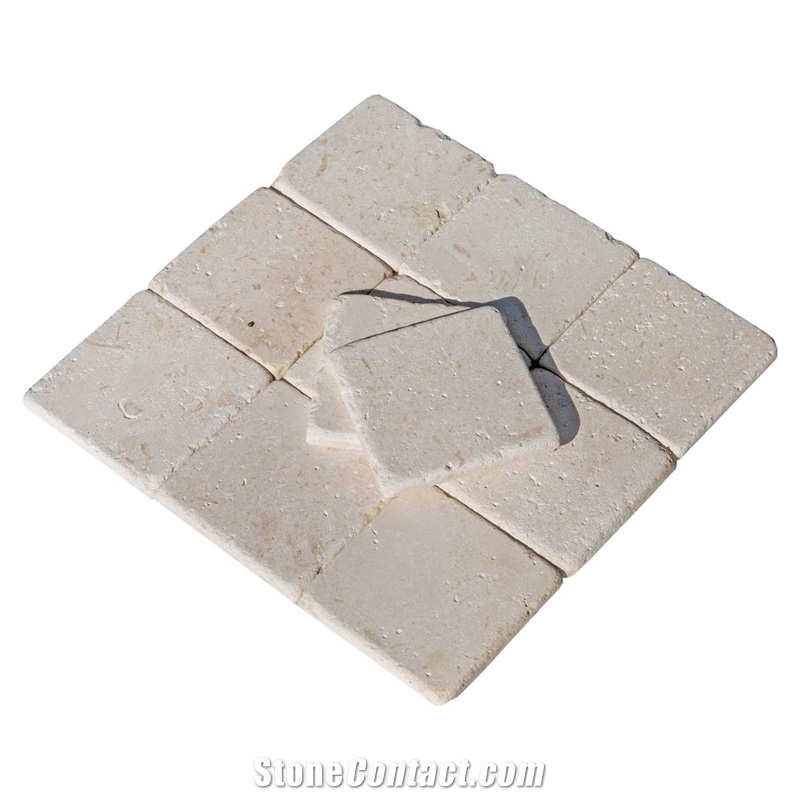Limra Champagne Pearl Tumbled Limestone Tile