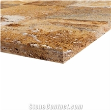 Meandros Gold Yellow Travertine Paver - Bushhammer