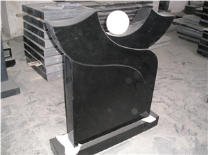 America Style Black Single Granit Upright Monument