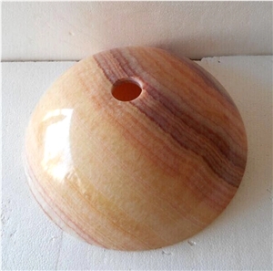Lg Extra Orange Onyx Round Sink Wash Basin