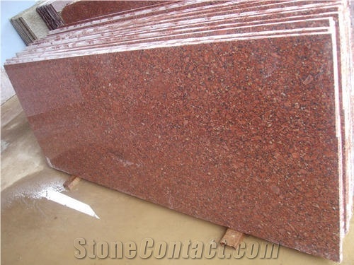 Red India Granite Stone Slabs Wall Application