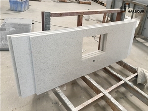 White Mirror Quartz Vanity Top, Bathroom Top