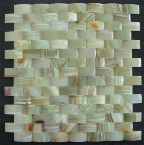 Natural Stone Onyx Design Brick Wall Mosaic Tile