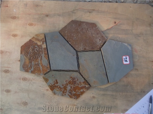 Slate Flagstone Courtyard Flooring Paving Pattern