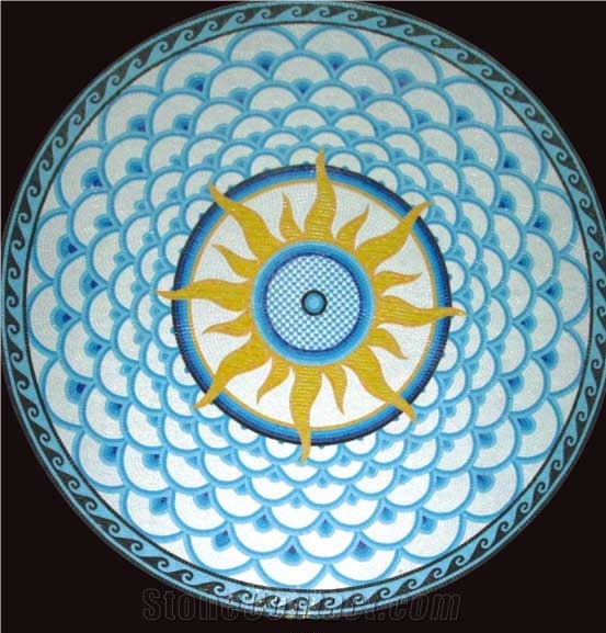 Water-Jet Glass Mosaic Design Simple Decoration