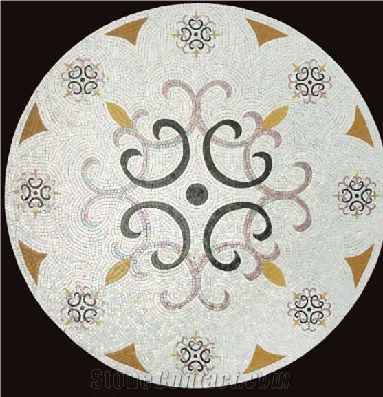 Water-Jet Glass Mosaic Design Simple Decoration
