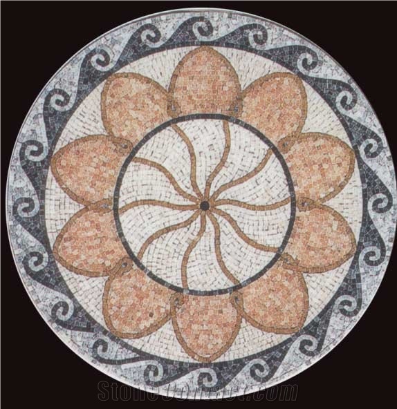 Water-Jet Glass Mosaic Design Simple Decoration