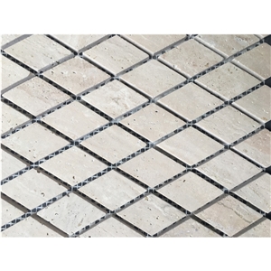 Beige Travertine Diamond Mosaic Tile Beige Travertine Diamond Mosaic Tile