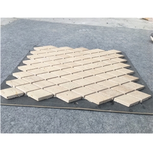 Beige Travertine Diamond Mosaic Tile