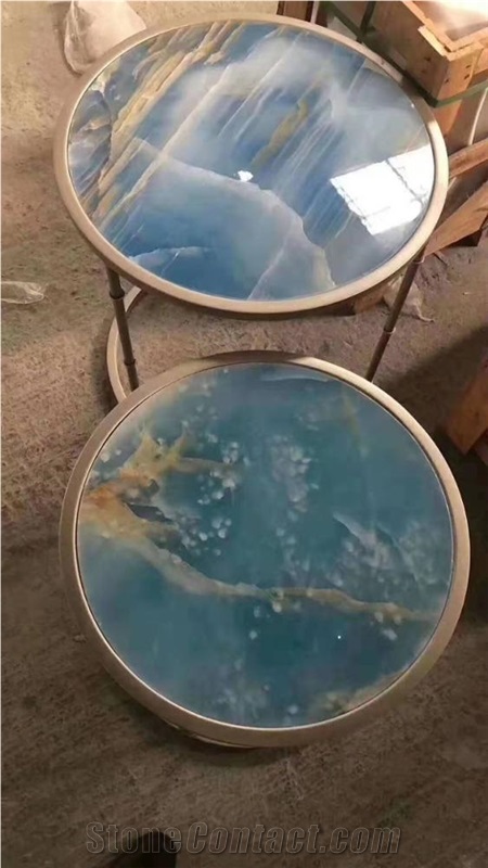 Blue Sky Backlit Onyx Slab