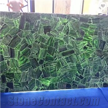 Clinozoisite Dark Green Raw Agate Slab