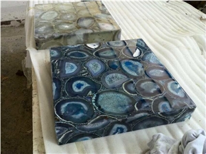 Semitransparent Blue Agate for Interior