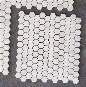 White Bianca Marblea Hexagon Mosaic Marble
