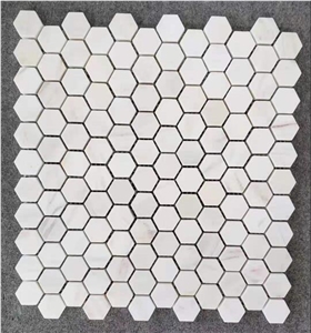 White Bianca Marblea Hexagon Mosaic Marble