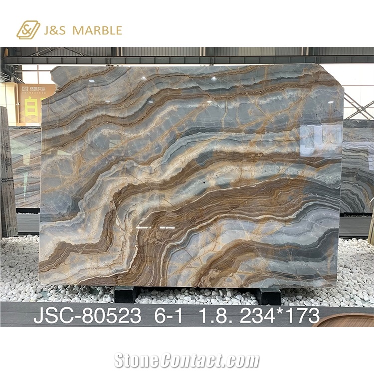 Blue Black Palissandro Book Matched Polished Slab