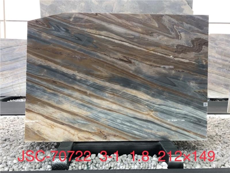 Blue Black Palissandro Book Matched Polished Slab