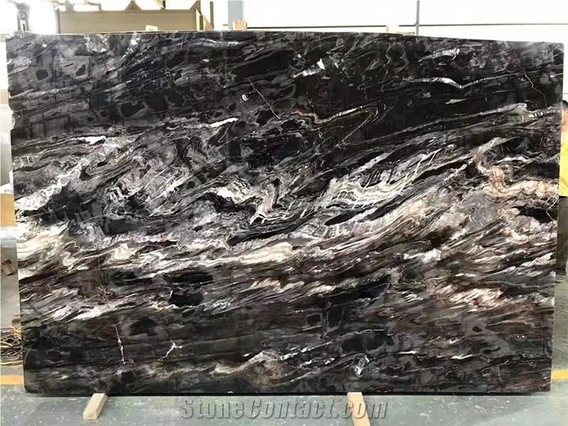 Blue Black Palissandro Book Matched Polished Slab