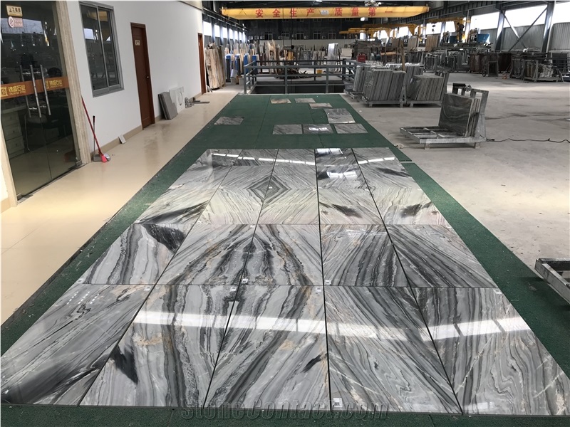 Blue Black Palissandro Book Matched Polished Slab