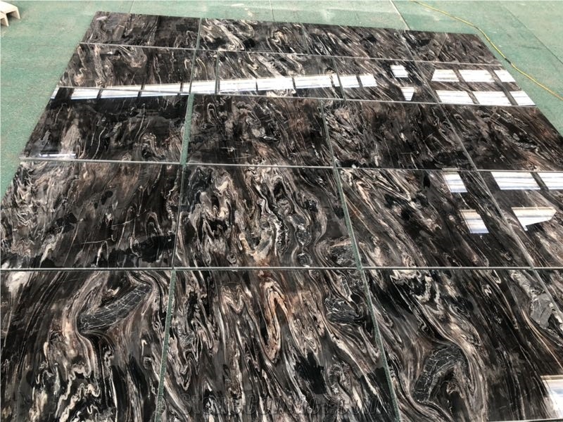 Blue Black Palissandro Book Matched Polished Slab