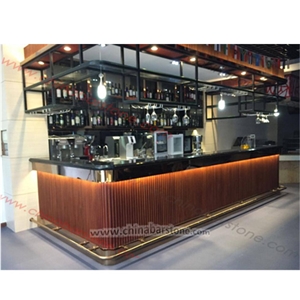 Black Artificial Stone Top Club Cafe Bar Counter Black Artificial Stone Top Club Cafe Bar Counter