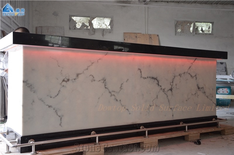 Black Restaurant Bar Counter Quartz Countertop