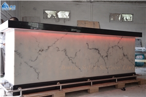 Black Restaurant Bar Counter Quartz Countertop